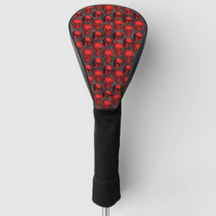 Couvre-club De Golf Crânes rouges et série Tournesol Conception 1