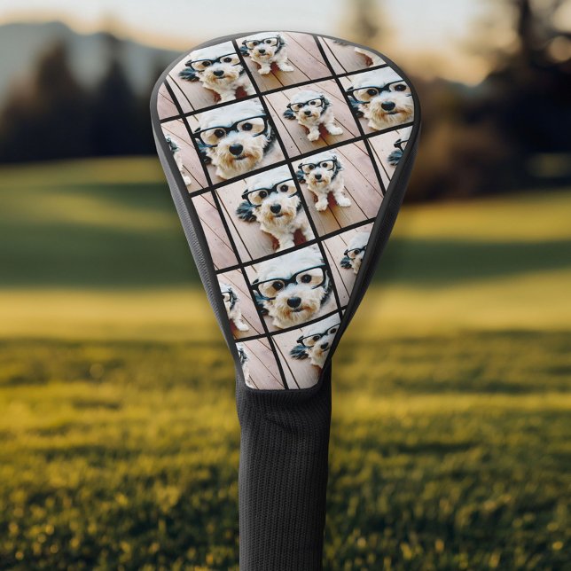 Couvre-club De Golf Créer un collage photo personnalisé avec 4 photos (Personalized Golf Head Cover)