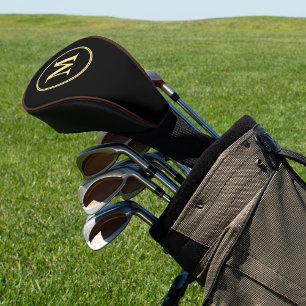 Couvre-club De Golf Créer un couvre-personnalisé en or noir avec monog