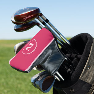 Couvre-club De Golf Créer une fille personnalisée Putter rose monogram