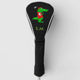 Couvre-club De Golf Crocodile Golfer & Initiales Golf Club Couverture 