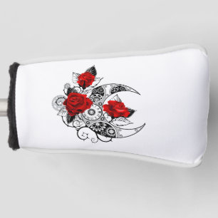 Couvre-club De Golf Croissant Mécanique avec Roses Rouges
