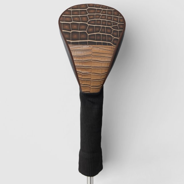 Couvre-club De Golf Cuir Brown Faux Alligator (Devant)