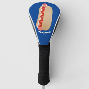 Couvre-club De Golf Curieux hot dog Weiner dessin animé