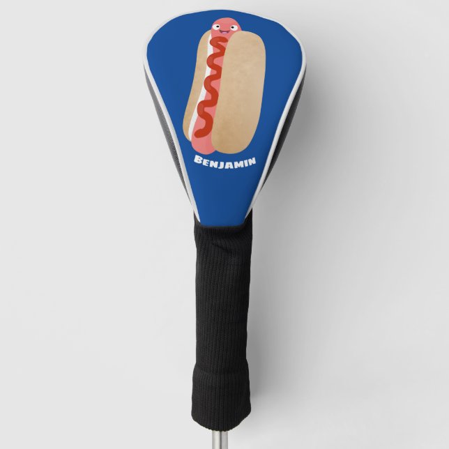 Couvre-club De Golf Curieux hot dog Weiner dessin animé (Devant)