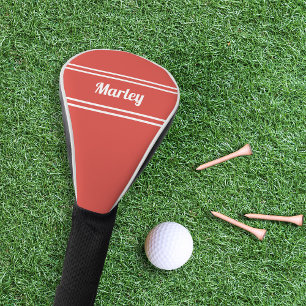 Couvre-club De Golf Custom Golfer Sports Moderne Monogramme Rouge tend