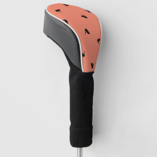 Couvre-club De Golf Customisez votre corail initial noir blanc