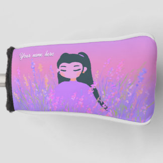 Couvre-club De Golf Customizable Name Golf Girl Lavender Daydream