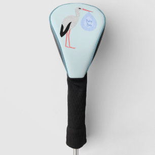 Couvre-club De Golf Cute Blue Baby Boy Stork