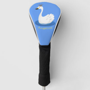 Couvre-club De Golf Cute cygne blanc avec dessin de la couronne