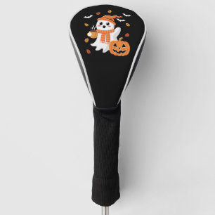 Couvre-club De Golf Cute Ghost Boire Café de glace Halloween