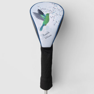 Couvre-club De Golf Cute Hummingbird Cherry Blossom Ajouter Nom