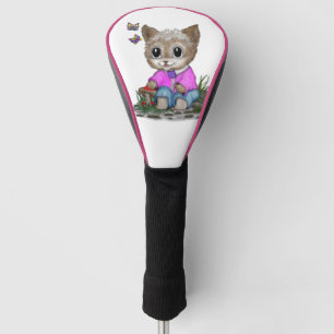 Couvre-club De Golf Cute Kitty Chat et Papillon