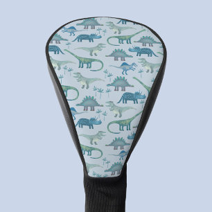 Couvre-club De Golf Cute Motif de dinosaure bleu préhistorique