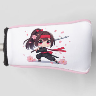 Couvre-club De Golf Cute ninja guerrière fille en fleur
