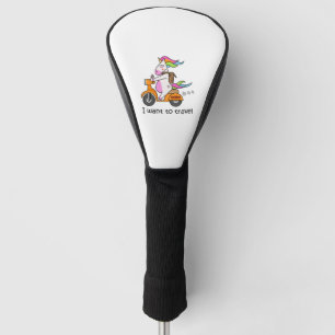 Couvre-club De Golf Cute Unicorn Rider Je veux Voyager drôle
