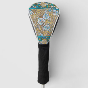 Couvre-club De Golf cyclamen bleu art nouveau fleur botanique