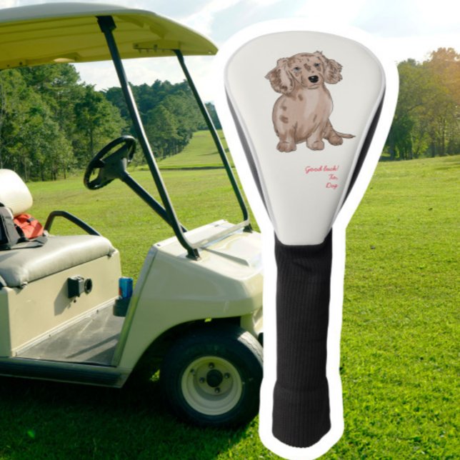 Couvre-club De Golf Dachshund Merle Aquarelle Chien Golf Head Couvertu (Créateur téléchargé)