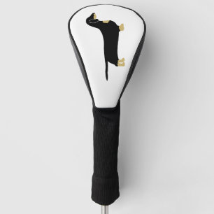 Couvre-club De Golf dachshund noir et silhouette tan