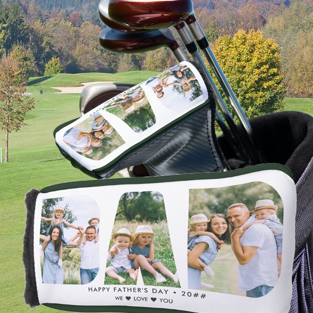 Couvre-club De Golf DAD Lettre découpée photo Collage texte personnali (Créateur téléchargé)