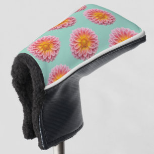 Couvre-club De Golf Dahlia rose et gouttes de ragoût
