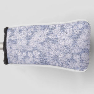Couvre-club De Golf Daisy Brisée Texturé en Relief Bleu Poudre