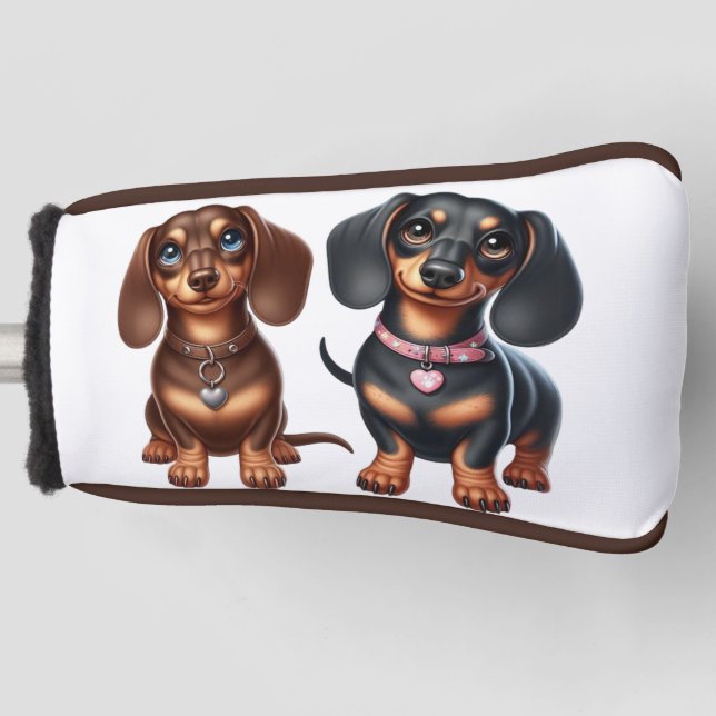 Couvre-club De Golf De mignons amis dachshund (Devant)