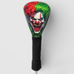 Couvre-club De Golf Déplaisant Effrayant Cheveux lumineux Homme Clown 