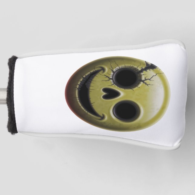 Couvre-club De Golf Déplaisant Smiley Skull Golf Putter Cover (Devant)