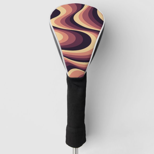 Couvre-club De Golf Design abstrait violet, rose et beige (Devant)