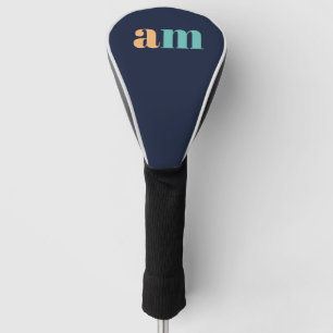 Couvre-club De Golf Design monogramme élégant et turquoise