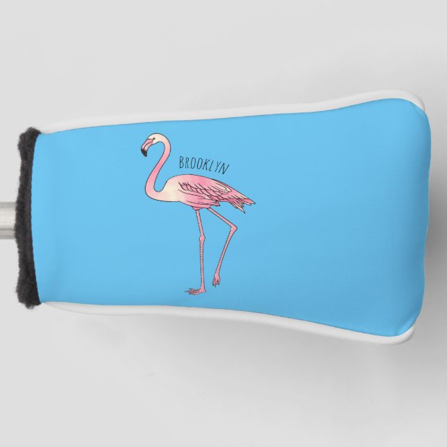 Couvre-club De Golf dessin animé d'oiseau Flamant rose (Devant)