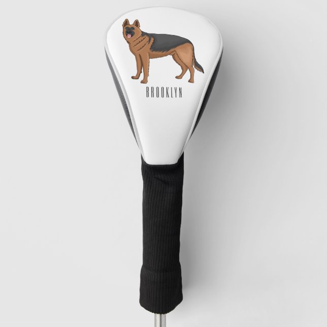 Couvre-club De Golf dessin de berger allemand (Devant)