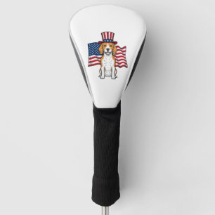 Couvre-club De Golf Dessin de gravure vintage de drapeau de chien Beag