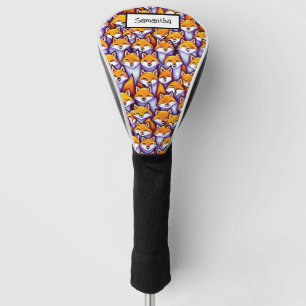 Couvre-club De Golf Dessin de Red fox doodon nom personnalisé animal s