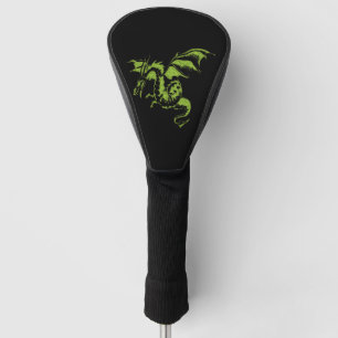 Couvre-club De Golf Dragon vert en noir