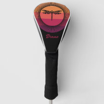 Dragonfly in Retro Sunset avec nom