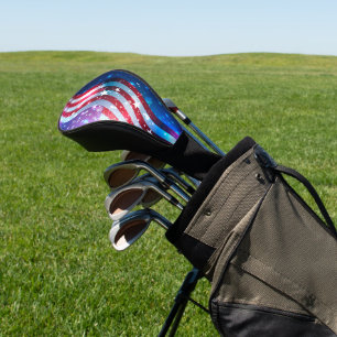 Couvre-club De Golf Drapeau américain Abstrait