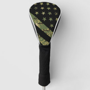 Couvre-club De Golf Drapeau américain du Camouflage numérique milita