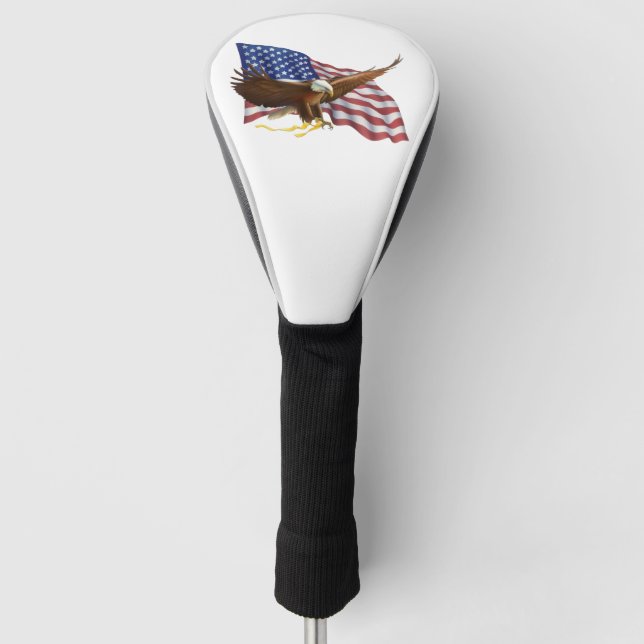 Couvre-club De Golf Drapeau américain et aigle (Devant)