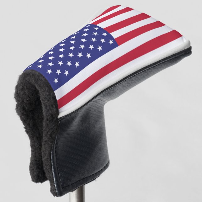 Couvre-club De Golf Drapeau américain Rouge Blanc Bleu (Devant 3/4)