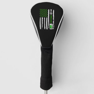 Couvre-club De Golf Drapeau américain St. Patrick's Day Boire Shamrock