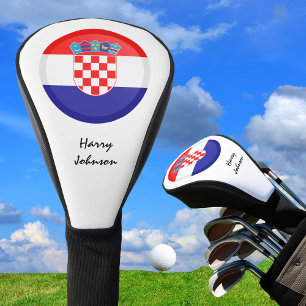 Couvre-club De Golf Drapeau croate et clubs de golf monogrammes couvre