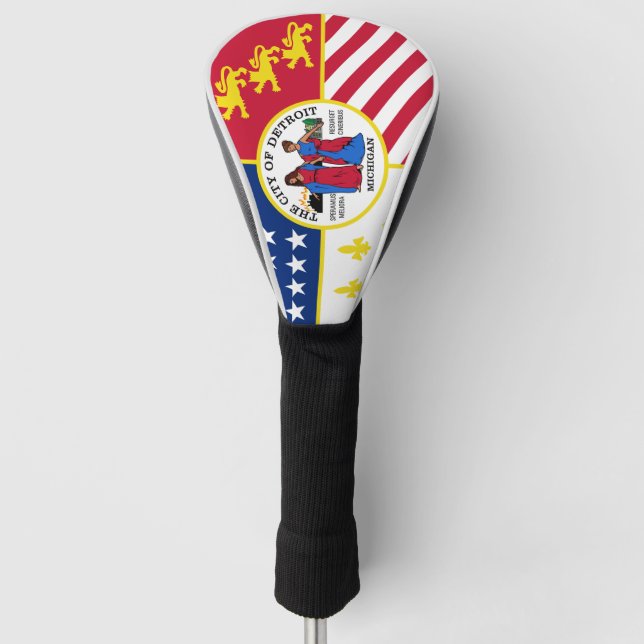 Couvre-club De Golf Drapeau de Detroit, Michigan (Devant)