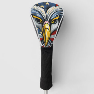 Couvre-club De Golf Drapeau de l'aigle à tête blanche américain
