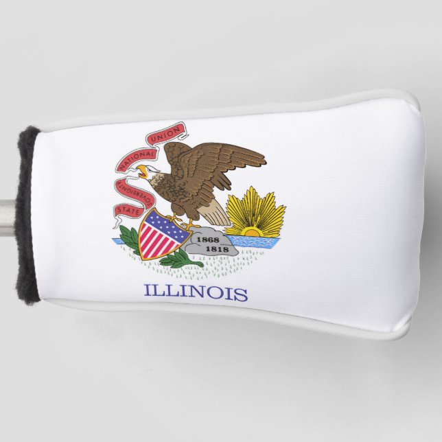 Couvre-club De Golf Drapeau de l'Illinois (Devant)