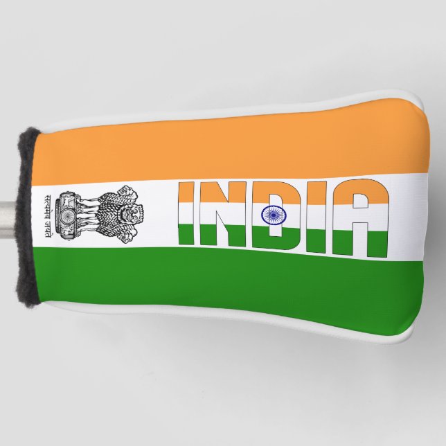 Couvre-club De Golf Drapeau de l'Inde magnifique patriotique (Devant)