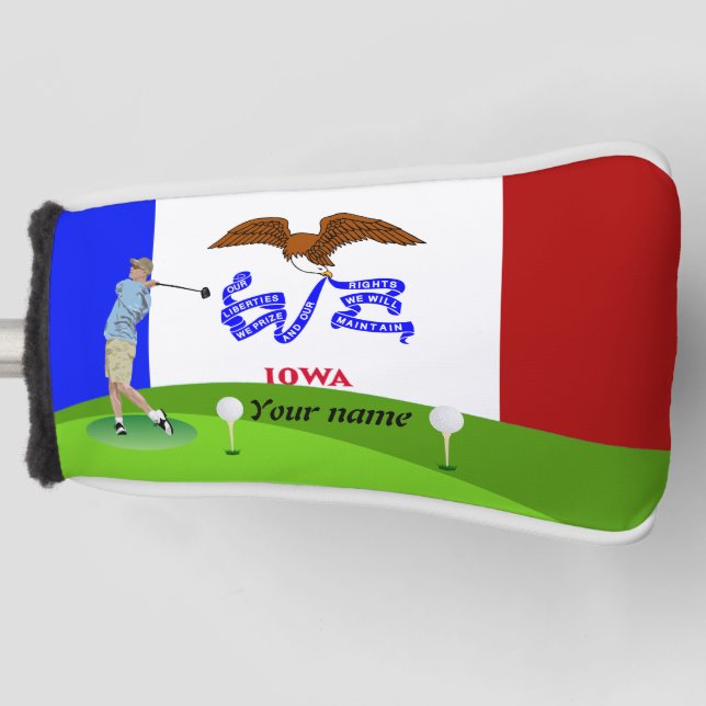 Couvre-club De Golf Drapeau de l'Iowa (Devant)