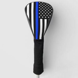 Couvre-club De Golf Drapeau de police de la Ligne Bleue Mince