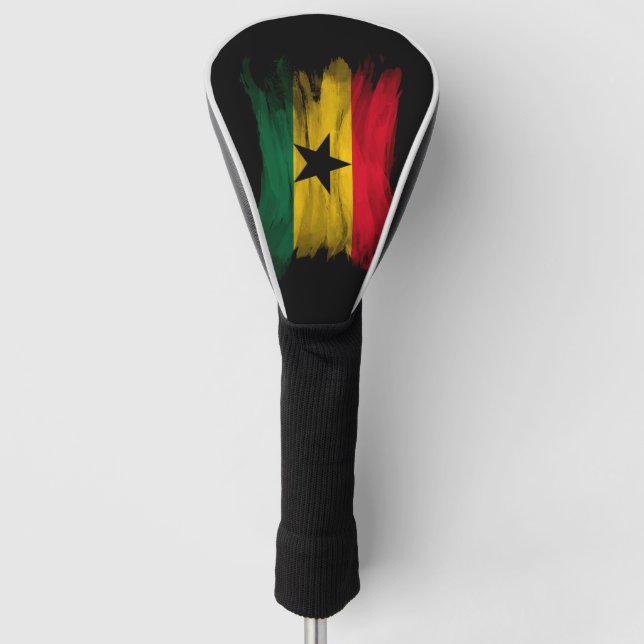 Couvre-club De Golf Drapeau du Ghana brassée, drapeau national (Devant)